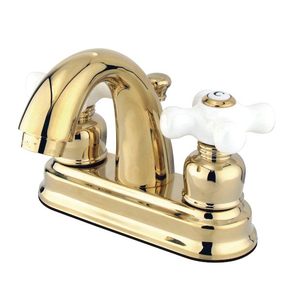 Restoration, 4" Centerset Bathroom Faucet, Polished Brass